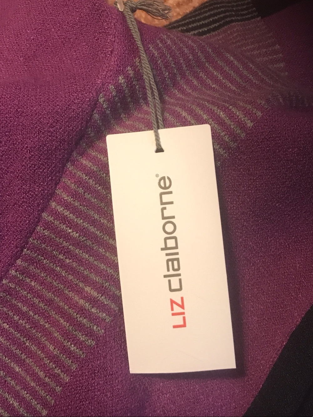 Liz Claiborne Women's Sweater Cardigan in magenta and Black - Picture 9 of 11